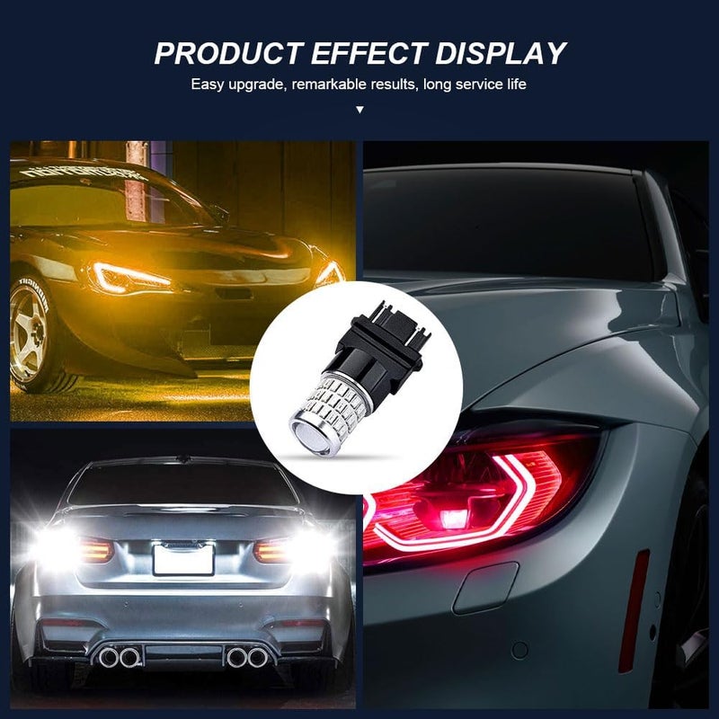 PACLVIO 2Pcs 3157 LED Bulbs, 3056 3156 3057 4157 LED Replacement Bulbs, Super Bright LED Turn Signal Bulbs for Front Rear Turn Signal Light Blinker Parking Side Marker Brake Lights (Brilliant Red) - Image 4